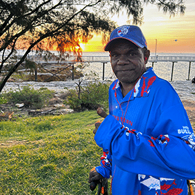 Nathaniel at Nightcliff Jetty at sunset during community access.